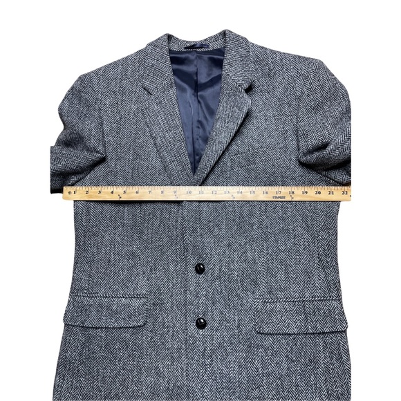 Vintage Harris Tweed 1990s Sport Coat Black Gray 2 Button Jacket Double Vent EUC - Picture 7 of 11